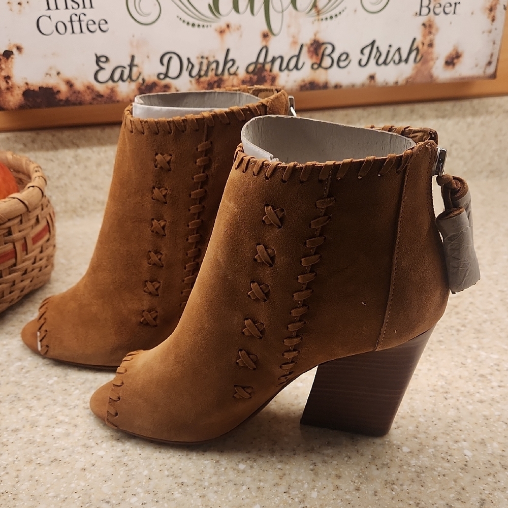 Marc Fisher Tan Suede Ankle Booties
